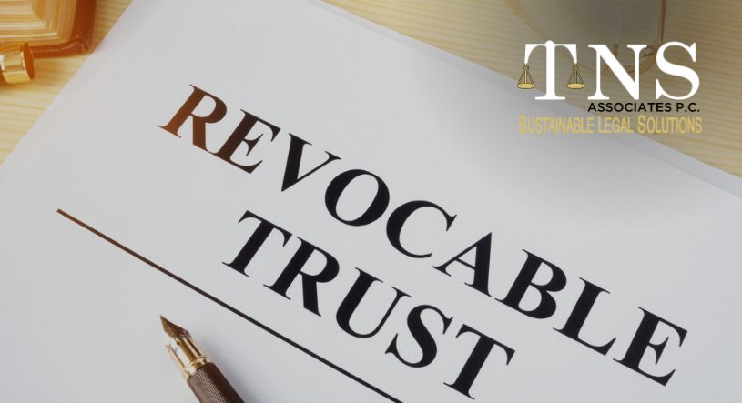 revocable trust on a wooden desk