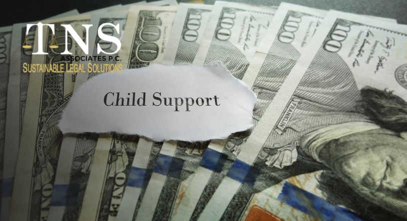 hundred dollar bills with child support note